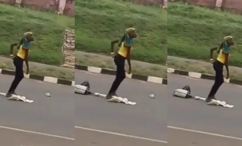 After A Party, A Pretty Girl Runs Mad On The Street, People Suspect Her Of Being Used By Yahoo Boys