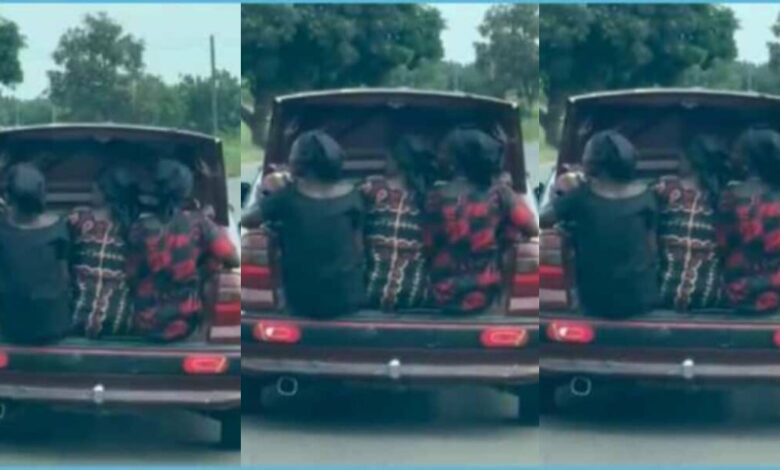 Viral Video Of 3 Ghanaian Women Sitting In A Taxi’s Boots While Attending A Funeral Gets Ghanaians Talking