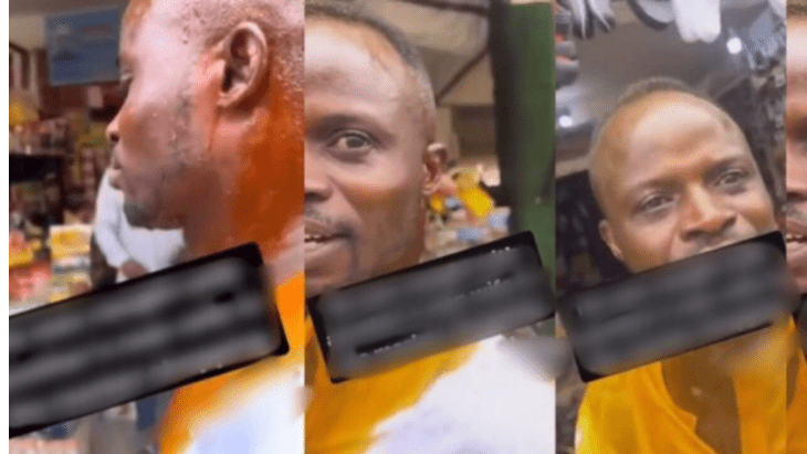 Husband Angrily Pours Palm Oil On The Face Of His Wife’s Boyfriend After He Caught Them In Town Shopping Together
