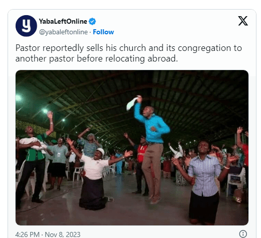 Before Permanently Relocating Abroad, Pastor Sells His Church And Congregation To Another Pastor