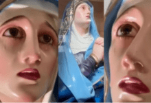 SHOCKING : Virgin Mary's Statue Spotted Crying With Her Eyes Turning To Red