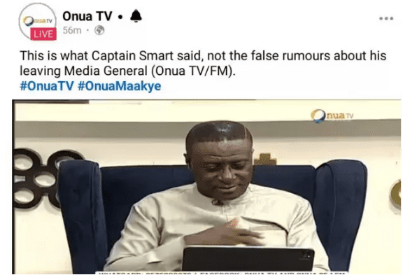 "Captain Smart Is Not Leaving" – Onua TV Denies Resignation Reports