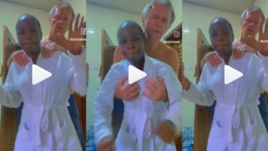 "Is She Not Less Than 12 Years?" - Ghanaians Reacts After Spotting A Teenage Girl Doing Things With An Old White Man For Money