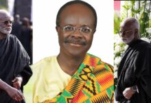See viral Photos of Paa Kwesi Nduom looking very old with gray hair all over his face at the funeral of Ex President Kuffour's wife